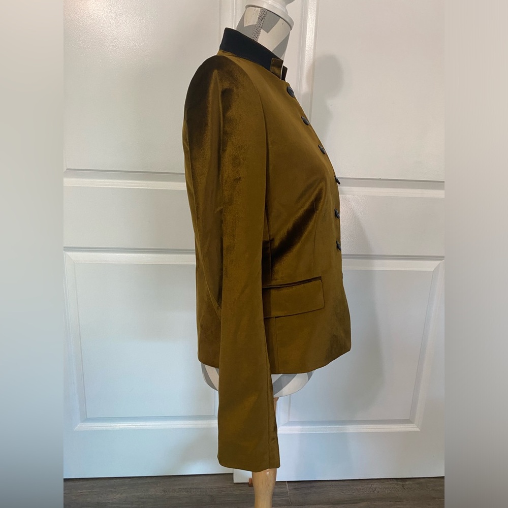 rag & bone Olive Green Velvet Military-Style Blazer - Picture 4 of 12